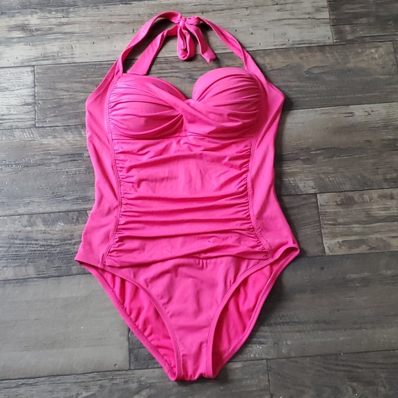 Liz Claiborne Other - Liz Claiborne Shirred Front One Piece Swimsuit